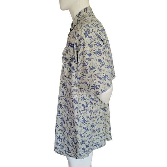 Columbia Super Bahama Mens Tropical Print Short Sleeve Shirt (Size 3XT) - Picture 3 of 8